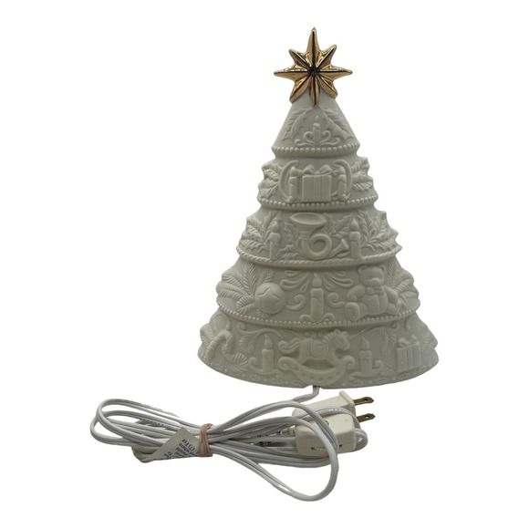 St Nicholas Square Illuminated Jade Porcelain Light Up Christmas Tree 10" w/ Box - Picture 6 of 10